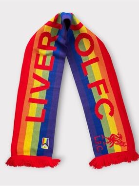 LFC Liverpool FC Football Pride Multicolor Colorful Acrylic Rainbow Scarf